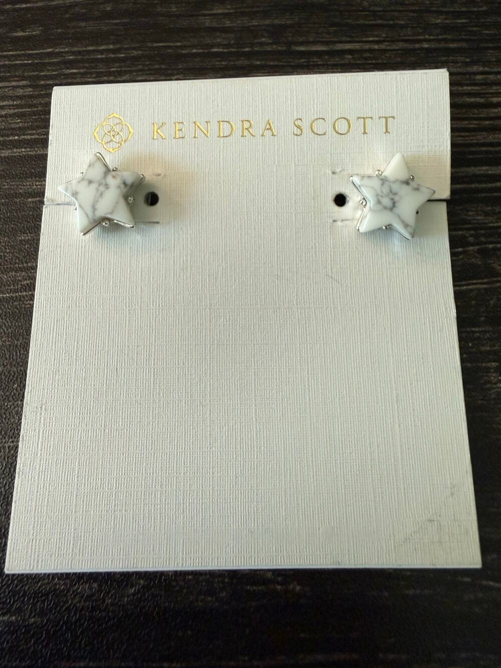 NWT Kendra Scott Jae Star White Howlite Stud Earrings